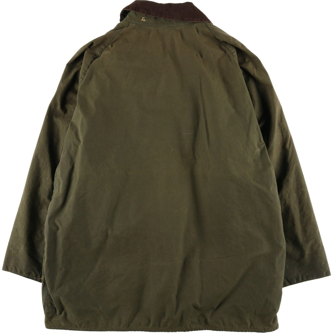 80s-90'S Barbour Beaufort Old 3 Warrant Oiled Hunting Jacket Made in England C46 Men's XL equivalent Vintage cotton Khaki type Vintage Second Hand