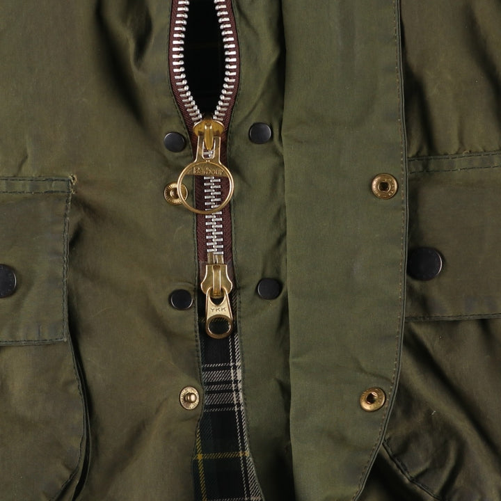 80s-90'S Barbour Beaufort Old 3 Warrant Oiled Hunting Jacket Made in England C46 Men's XL equivalent Vintage cotton Khaki type Vintage Second Hand