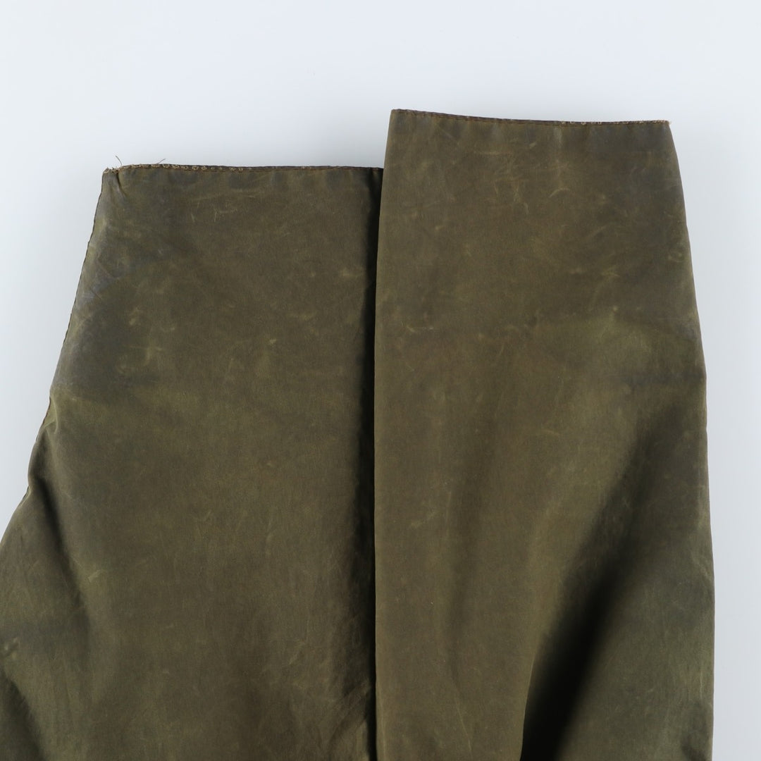 80s-90'S Barbour Beaufort Old 3 Warrant Oiled Hunting Jacket Made in England C46 Men's XL equivalent Vintage cotton Khaki type Vintage Second Hand
