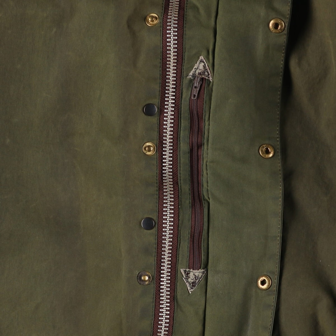 80s-90'S Barbour Beaufort Old 3 Warrant Oiled Hunting Jacket Made in England C46 Men's XL equivalent Vintage cotton Khaki type Vintage Second Hand