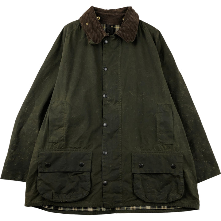 90'S Barbour BEAUFORT Beaufort Old 3 Warrant Oiled Hunting Jacket Made in England Men's XL cotton Khaki type Vintage Second Hand