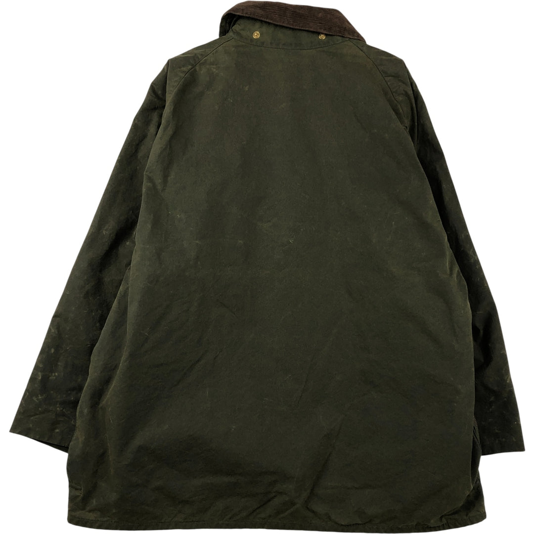 90'S Barbour BEAUFORT Beaufort Old 3 Warrant Oiled Hunting Jacket Made in England Men's XL cotton Khaki type Vintage Second Hand