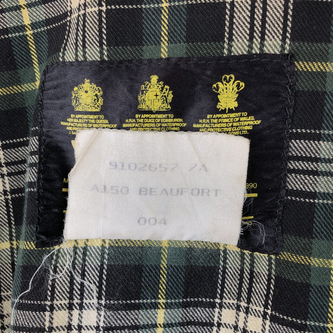 90'S Barbour BEAUFORT Beaufort Old 3 Warrant Oiled Hunting Jacket Made in England Men's XL cotton Khaki type Vintage Second Hand