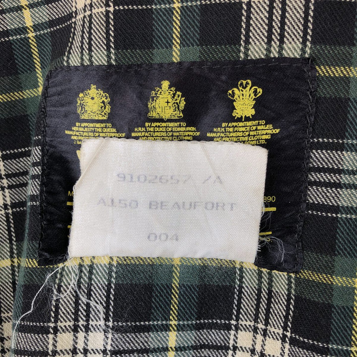 90'S Barbour BEAUFORT Beaufort Old 3 Warrant Oiled Hunting Jacket Made in England Men's XL cotton Khaki type Vintage Second Hand
