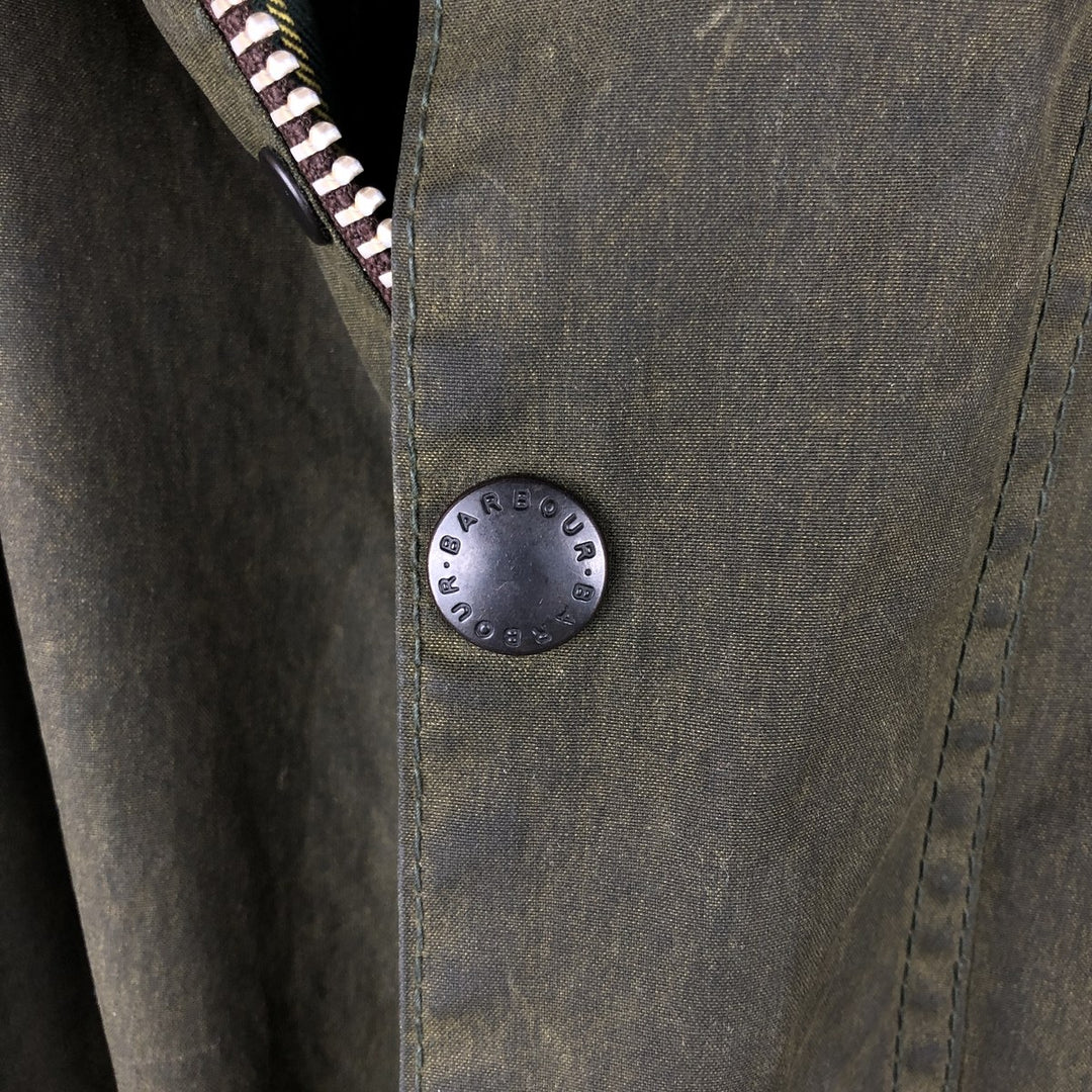 90'S Barbour BEAUFORT Beaufort Old 3 Warrant Oiled Hunting Jacket Made in England Men's XL cotton Khaki type Vintage Second Hand