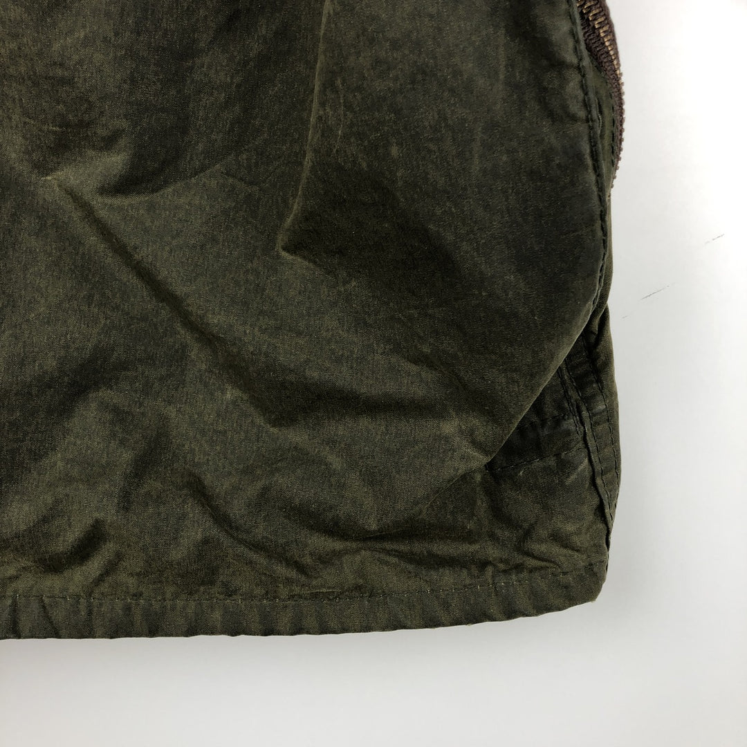 90'S Barbour BEAUFORT Beaufort Old 3 Warrant Oiled Hunting Jacket Made in England Men's XL cotton Khaki type Vintage Second Hand