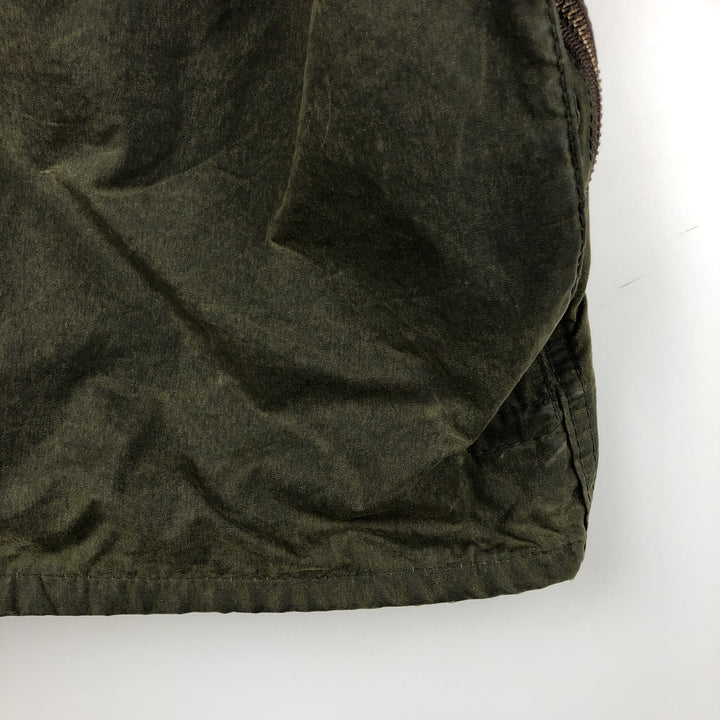 90'S Barbour BEAUFORT Beaufort Old 3 Warrant Oiled Hunting Jacket Made in England Men's XL cotton Khaki type Vintage Second Hand