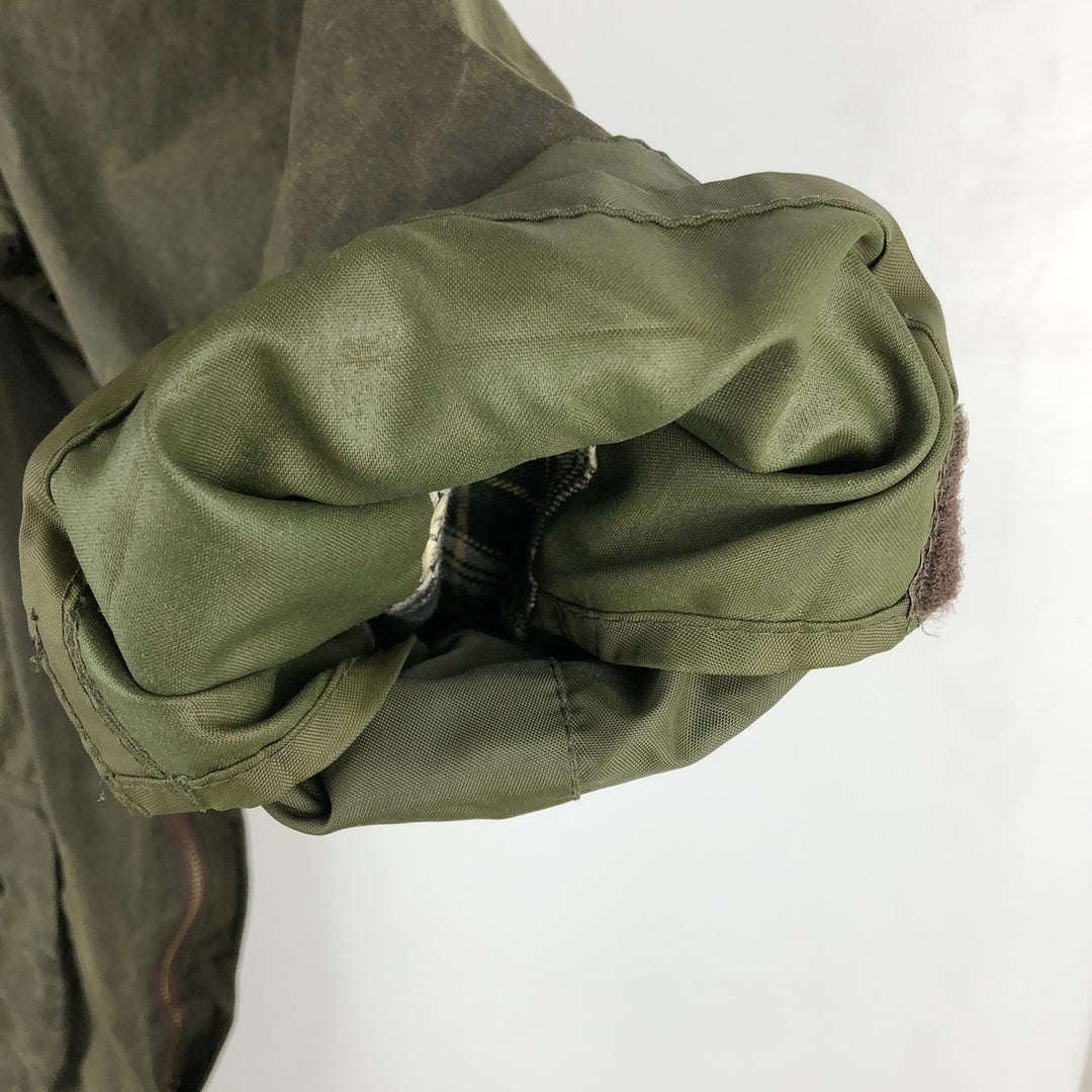 90'S Barbour BEAUFORT Beaufort Old 3 Warrant Oiled Hunting Jacket Made in England Men's XL cotton Khaki type Vintage Second Hand