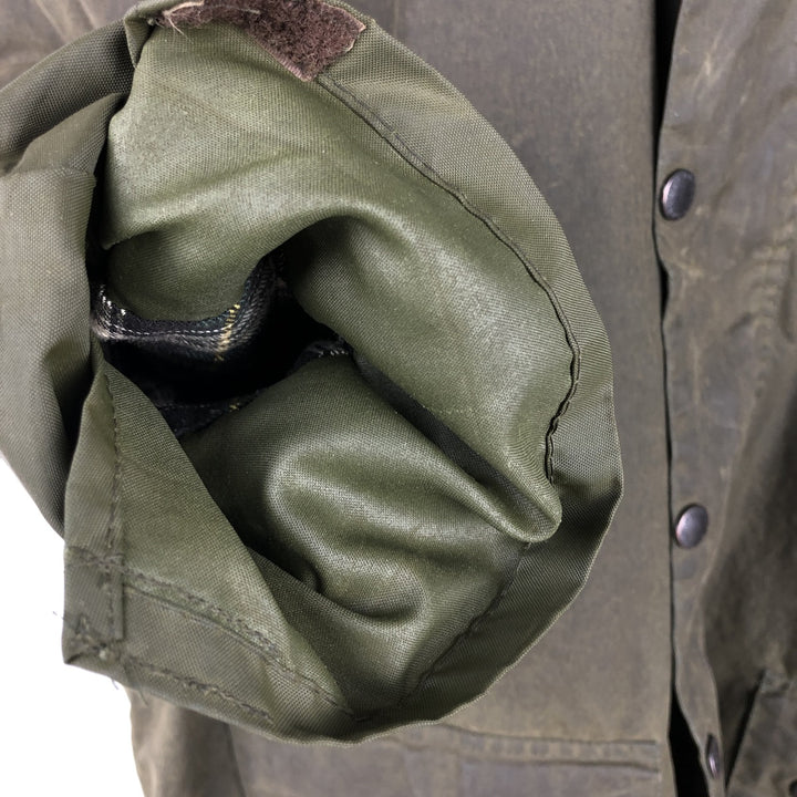 90'S Barbour BEAUFORT Beaufort Old 3 Warrant Oiled Hunting Jacket Made in England Men's XL cotton Khaki type Vintage Second Hand