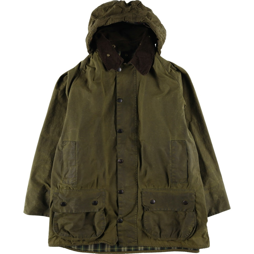 Vintage 1980s-1990'S Barbour Beaufort 3 Warrant Hooded Oiled Hunting Jacket, Men's Size XL unclear Khaki type Vintage Second Hand