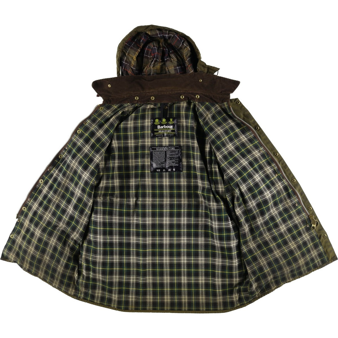 Vintage 1980s-1990'S Barbour Beaufort 3 Warrant Hooded Oiled Hunting Jacket, Men's Size XL unclear Khaki type Vintage Second Hand