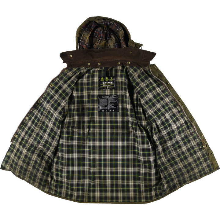 Vintage 1980s-1990'S Barbour Beaufort 3 Warrant Hooded Oiled Hunting Jacket, Men's Size XL unclear Khaki type Vintage Second Hand