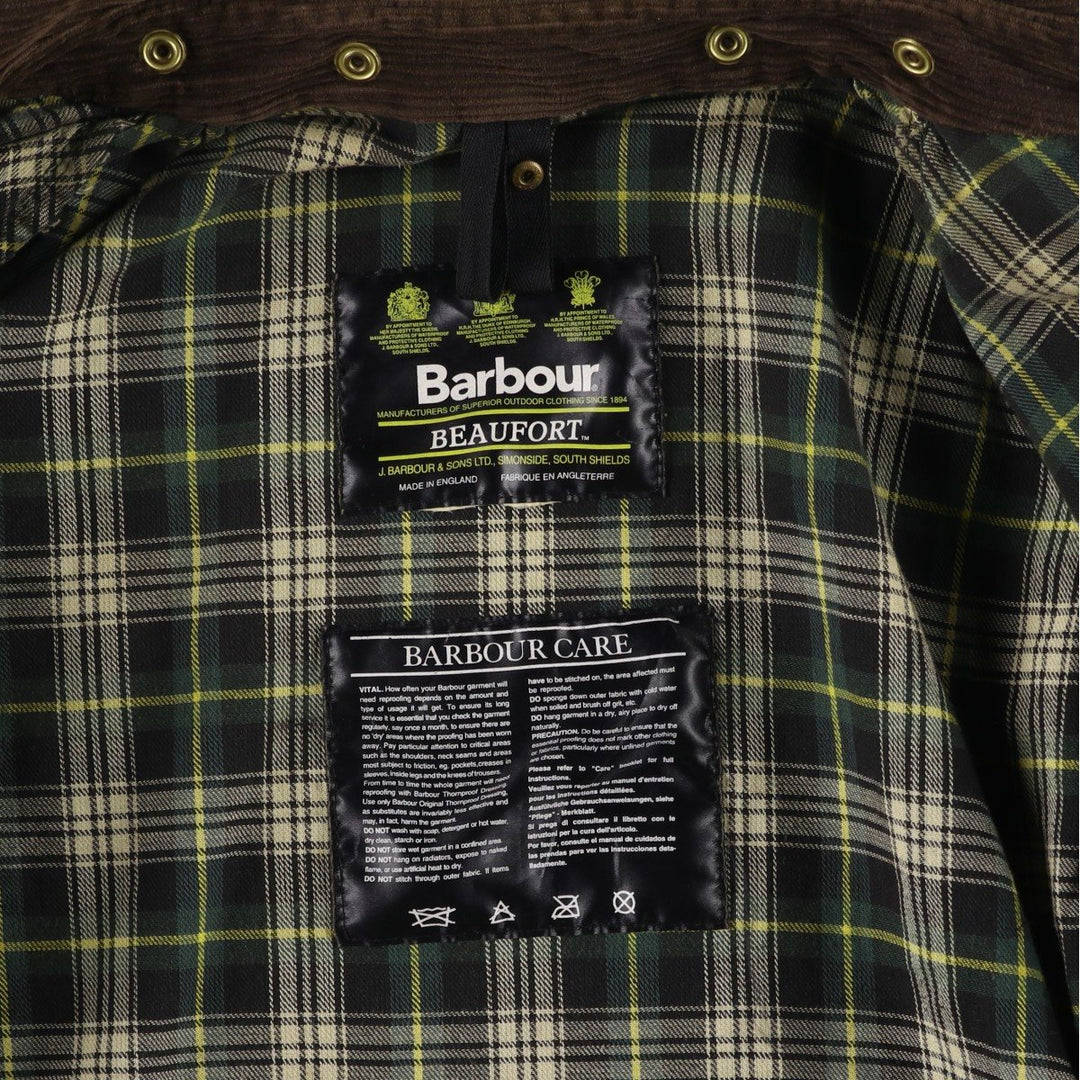Vintage 1980s-1990'S Barbour Beaufort 3 Warrant Hooded Oiled Hunting Jacket, Men's Size XL unclear Khaki type Vintage Second Hand