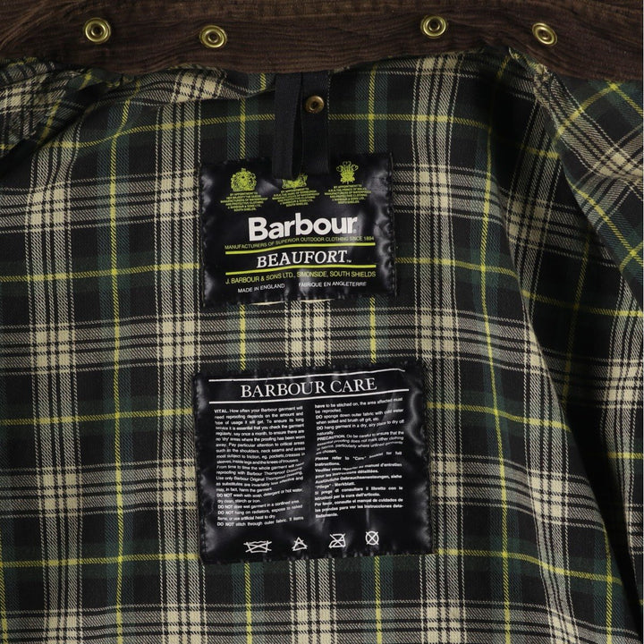 Vintage 1980s-1990'S Barbour Beaufort 3 Warrant Hooded Oiled Hunting Jacket, Men's Size XL unclear Khaki type Vintage Second Hand