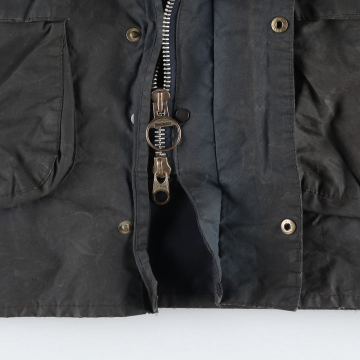 Vintage 1980'S Barbour BORDER 2 Warrant waxed cotton oiled jacket, made in England, men's size L cotton Khaki type Vintage Second Hand