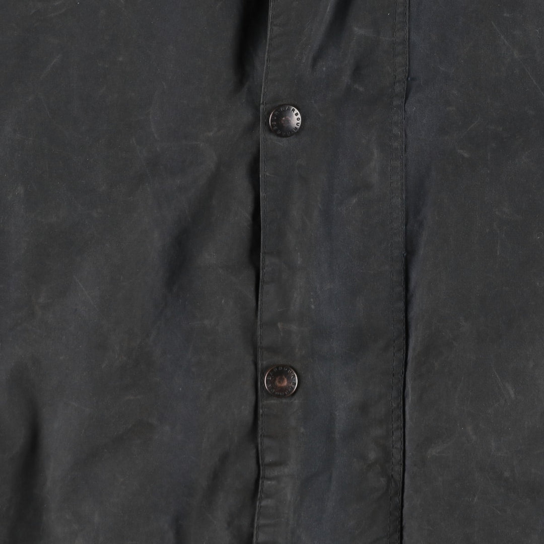 Vintage 1980'S Barbour BORDER 2 Warrant waxed cotton oiled jacket, made in England, men's size L cotton Khaki type Vintage Second Hand