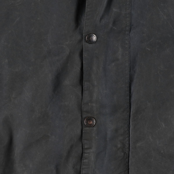 Vintage 1980'S Barbour BORDER 2 Warrant waxed cotton oiled jacket, made in England, men's size L cotton Khaki type Vintage Second Hand