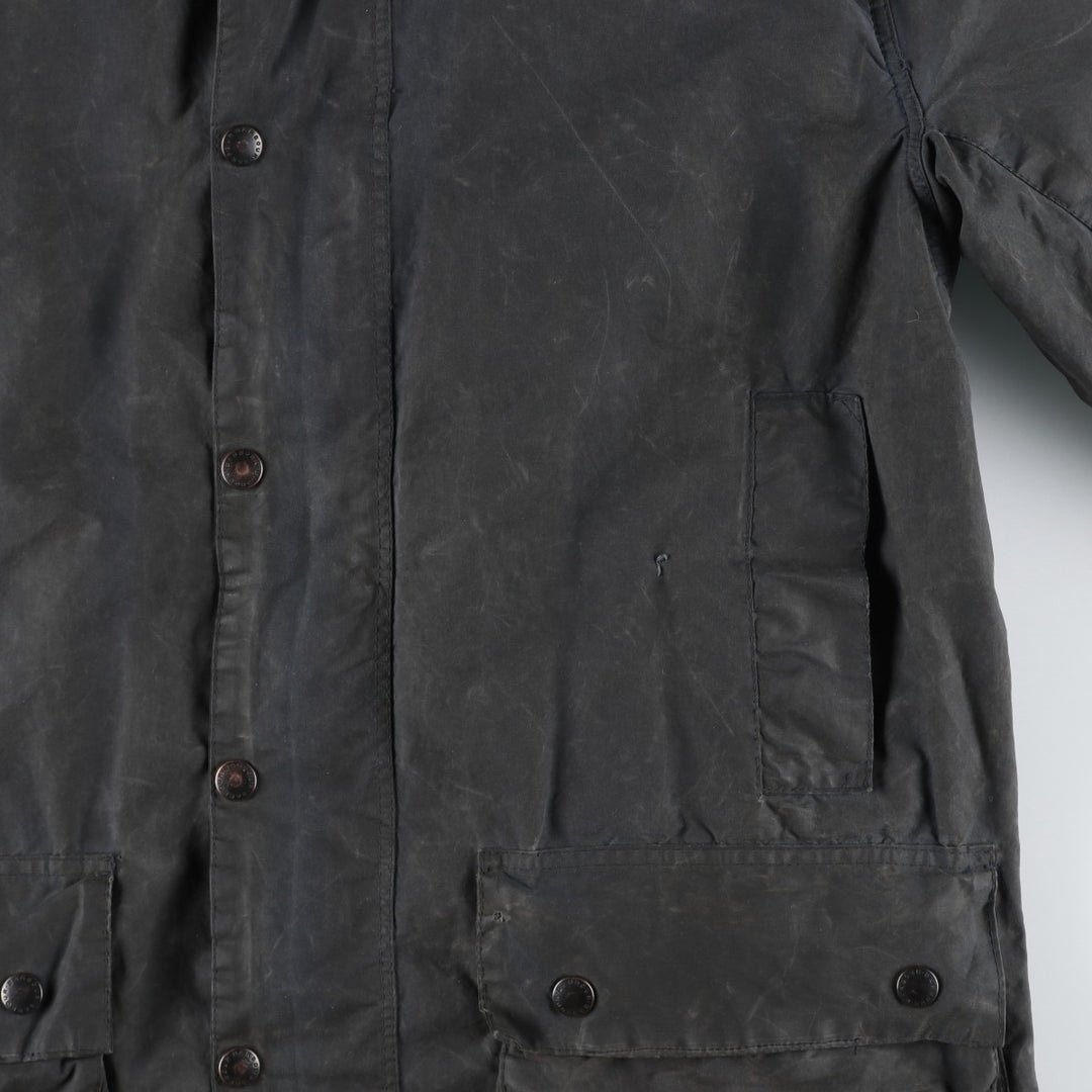 Vintage 1980'S Barbour BORDER 2 Warrant waxed cotton oiled jacket, made in England, men's size L cotton Khaki type Vintage Second Hand