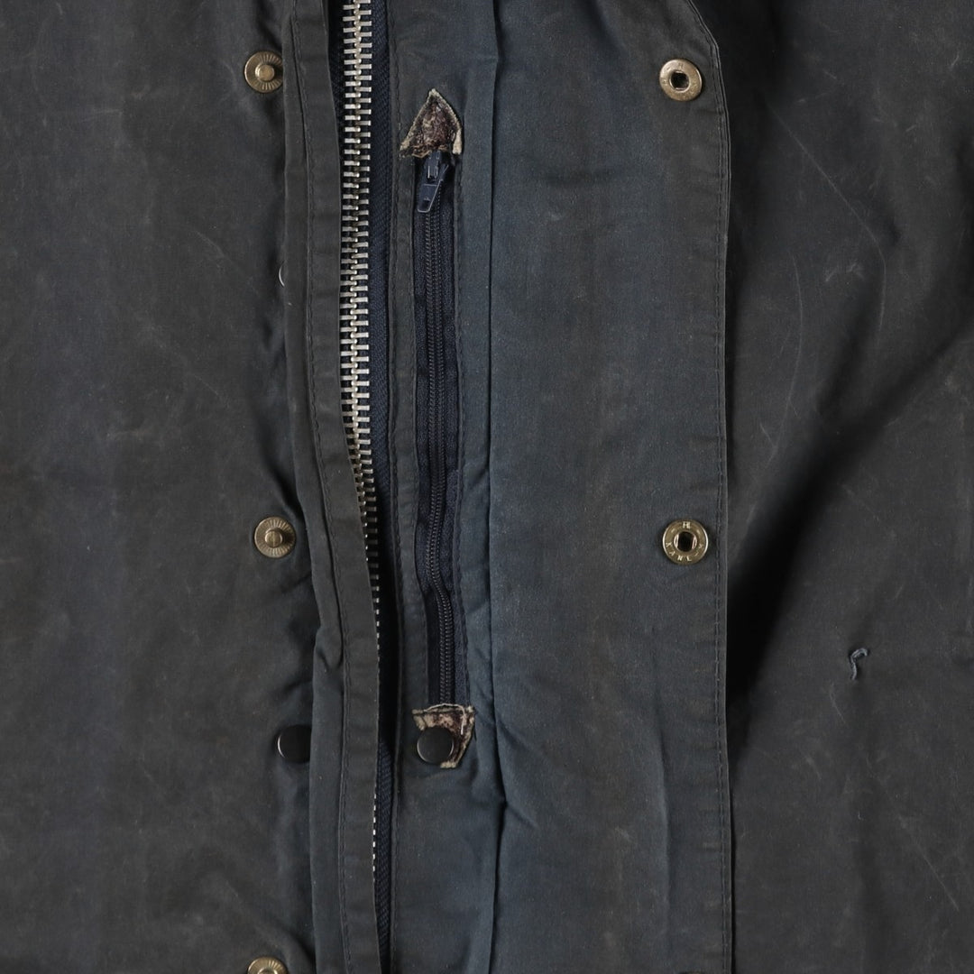 Vintage 1980'S Barbour BORDER 2 Warrant waxed cotton oiled jacket, made in England, men's size L cotton Khaki type Vintage Second Hand