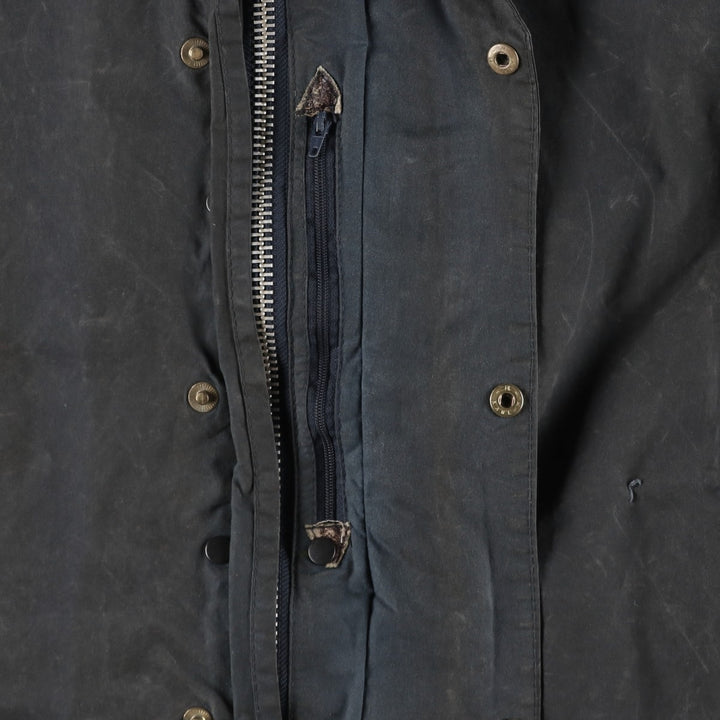 Vintage 1980'S Barbour BORDER 2 Warrant waxed cotton oiled jacket, made in England, men's size L cotton Khaki type Vintage Second Hand