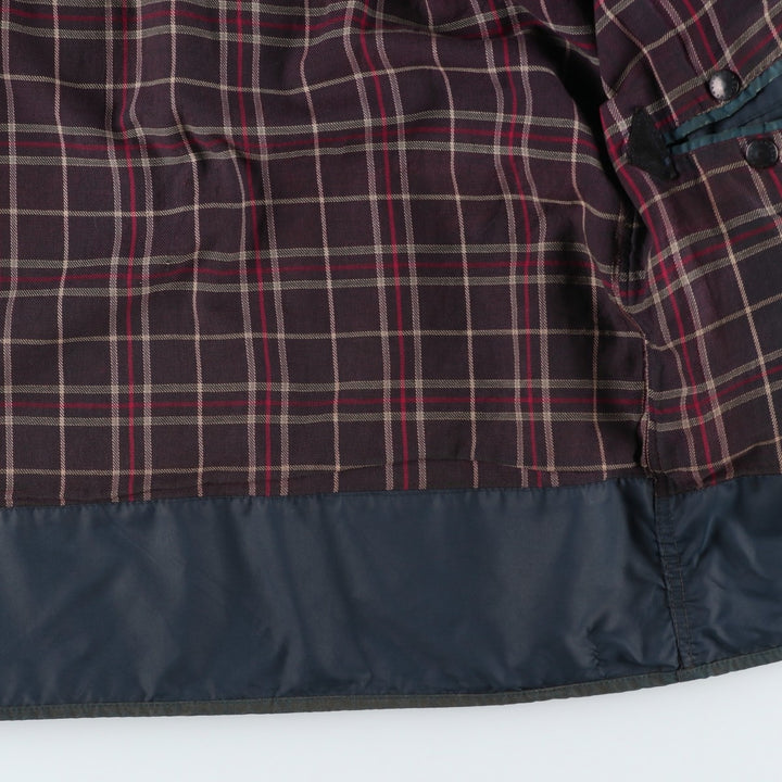 Vintage 1980'S Barbour BORDER 2 Warrant waxed cotton oiled jacket, made in England, men's size L unclear navy blue type Vintage Second Hand
