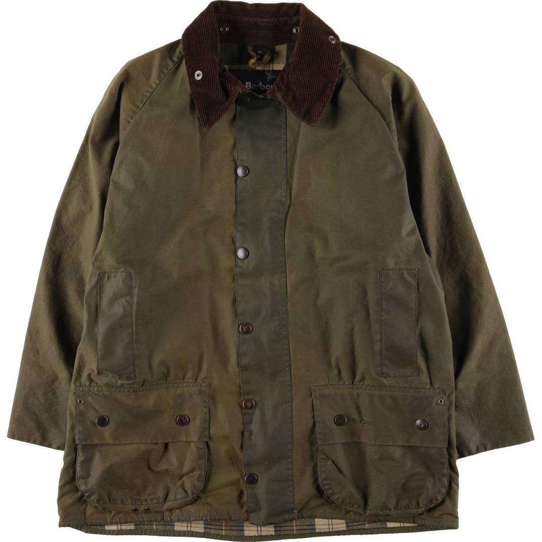 2000'S Barbour Beaufort 3 Warrant Oiled Hunting Jacket, Made in England, C44, Men's Size L Waxed cotton Khaki type Vintage Second Hand