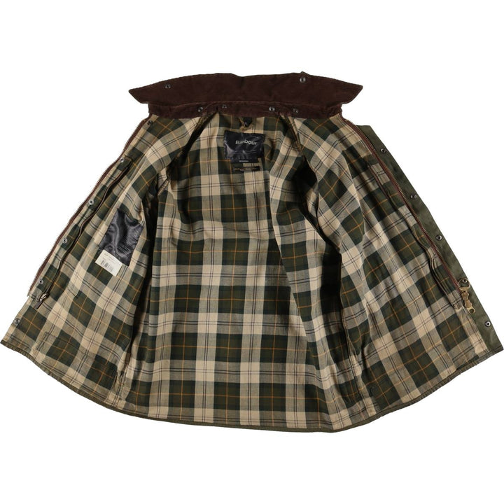 2000'S Barbour Beaufort 3 Warrant Oiled Hunting Jacket, Made in England, C44, Men's Size L Waxed cotton Khaki type Vintage Second Hand