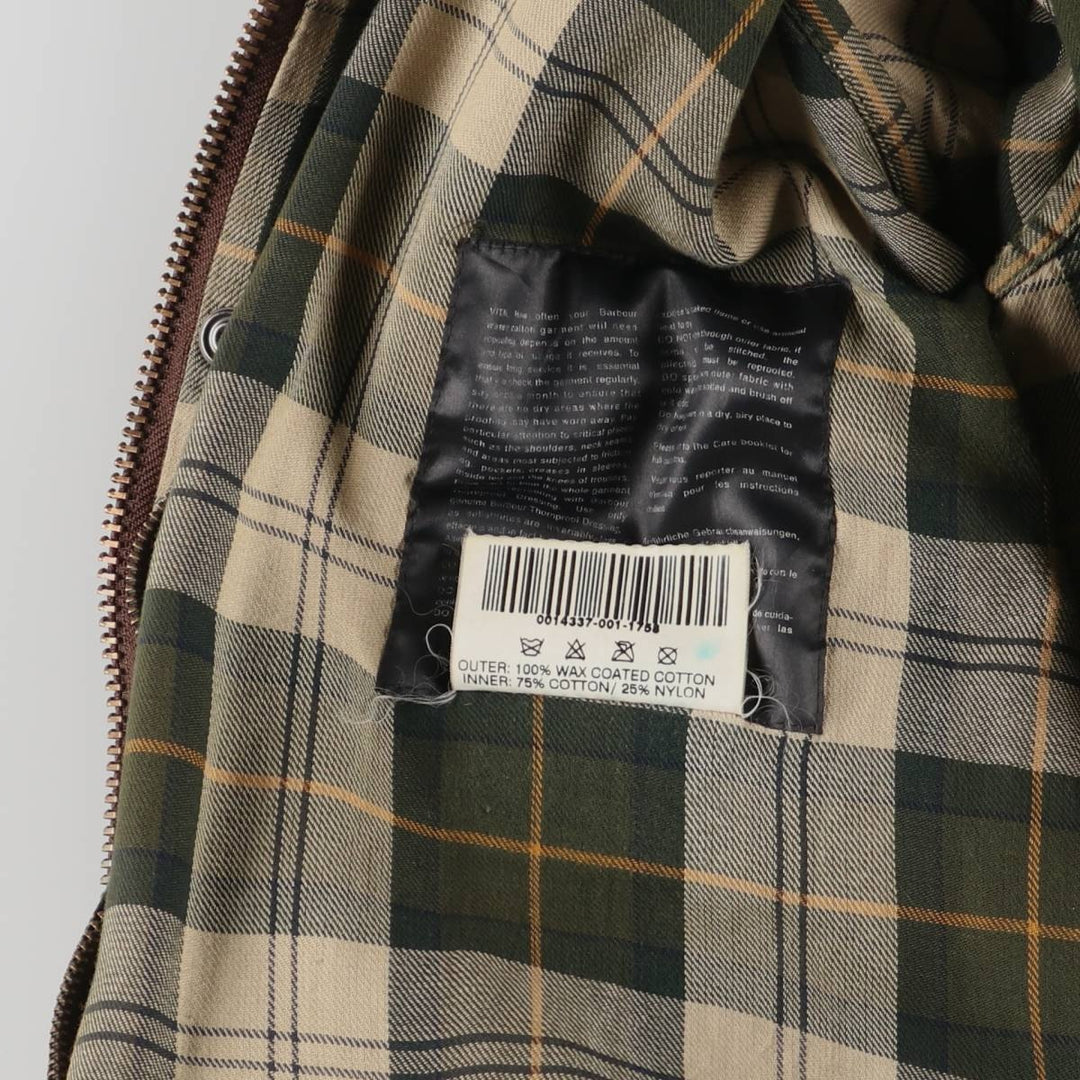 2000'S Barbour Beaufort 3 Warrant Oiled Hunting Jacket, Made in England, C44, Men's Size L Waxed cotton Khaki type Vintage Second Hand