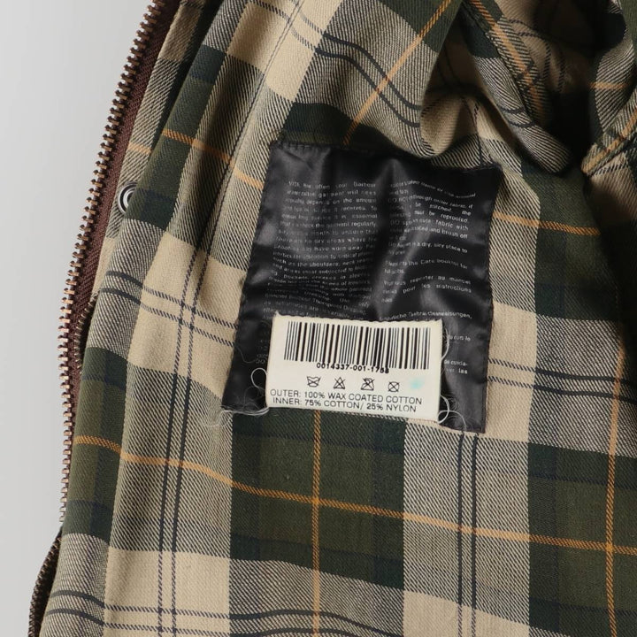 2000'S Barbour Beaufort 3 Warrant Oiled Hunting Jacket, Made in England, C44, Men's Size L Waxed cotton Khaki type Vintage Second Hand