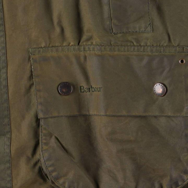 2000'S Barbour Beaufort 3 Warrant Oiled Hunting Jacket, Made in England, C44, Men's Size L Waxed cotton Khaki type Vintage Second Hand