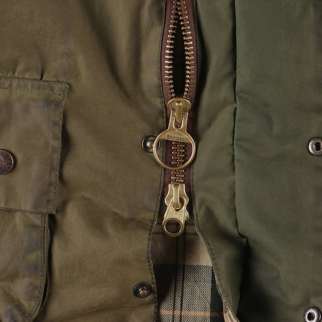 2000'S Barbour Beaufort 3 Warrant Oiled Hunting Jacket, Made in England, C44, Men's Size L Waxed cotton Khaki type Vintage Second Hand