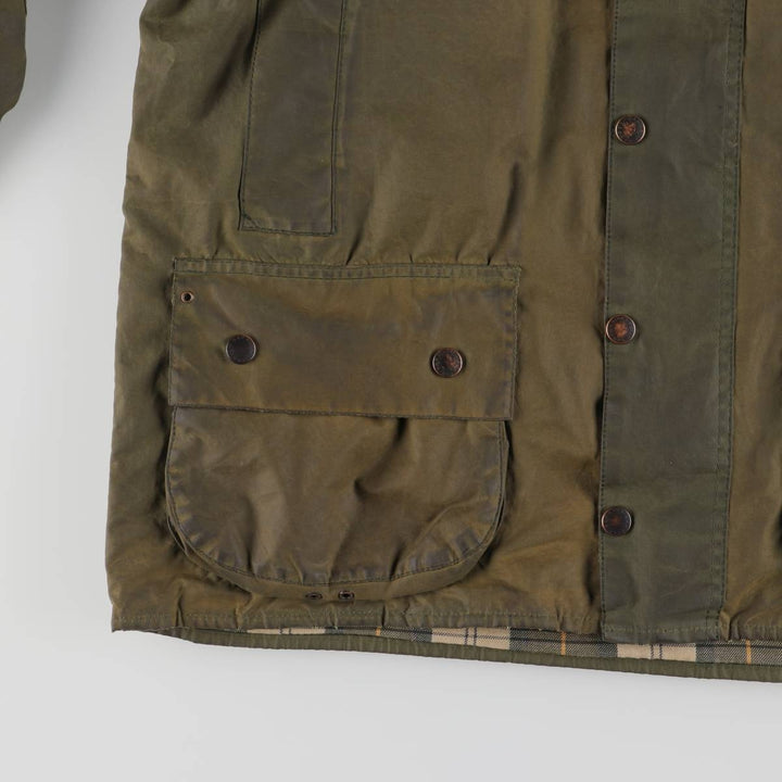 2000'S Barbour Beaufort 3 Warrant Oiled Hunting Jacket, Made in England, C44, Men's Size L Waxed cotton Khaki type Vintage Second Hand