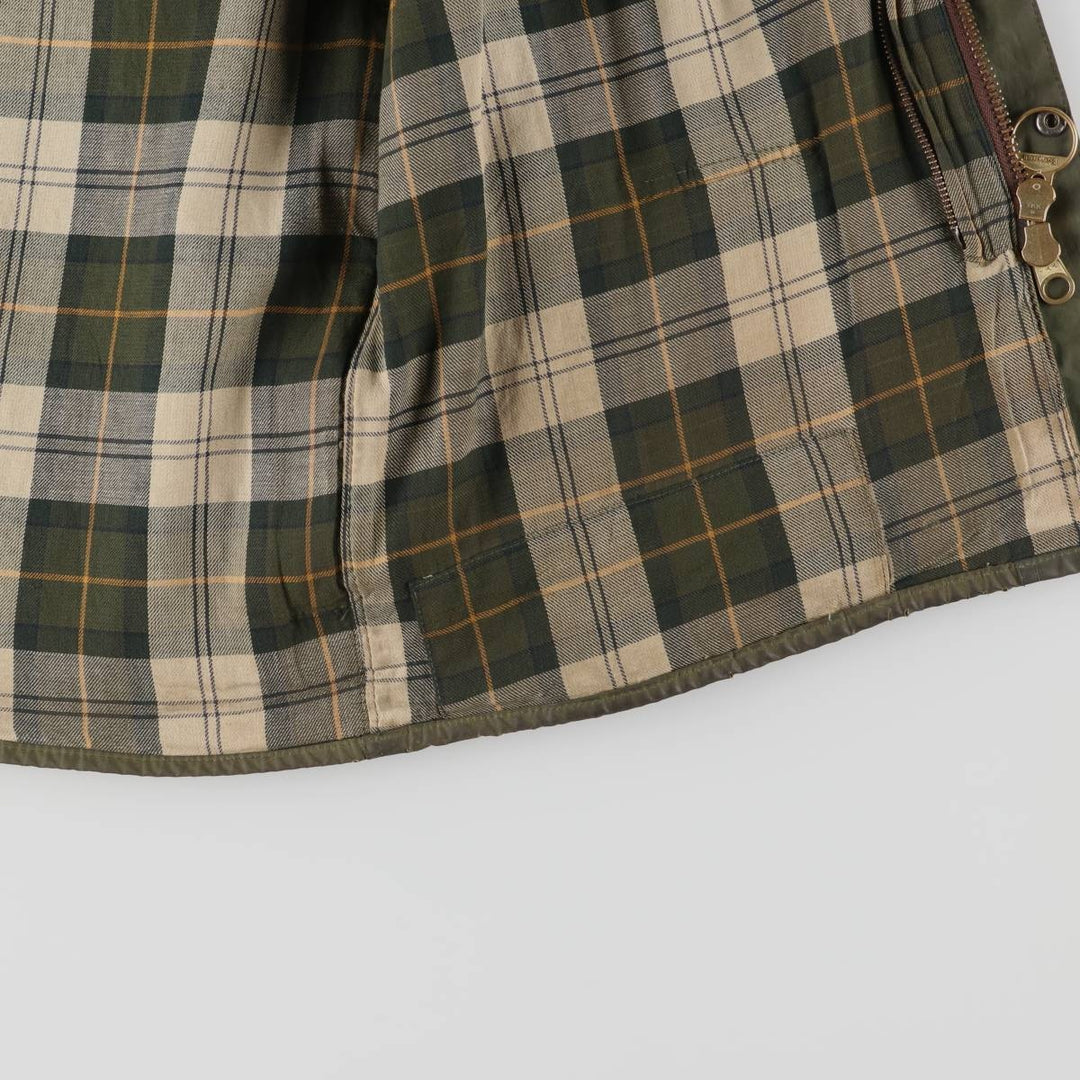 2000'S Barbour Beaufort 3 Warrant Oiled Hunting Jacket, Made in England, C44, Men's Size L Waxed cotton Khaki type Vintage Second Hand