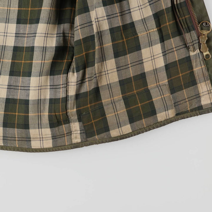 2000'S Barbour Beaufort 3 Warrant Oiled Hunting Jacket, Made in England, C44, Men's Size L Waxed cotton Khaki type Vintage Second Hand
