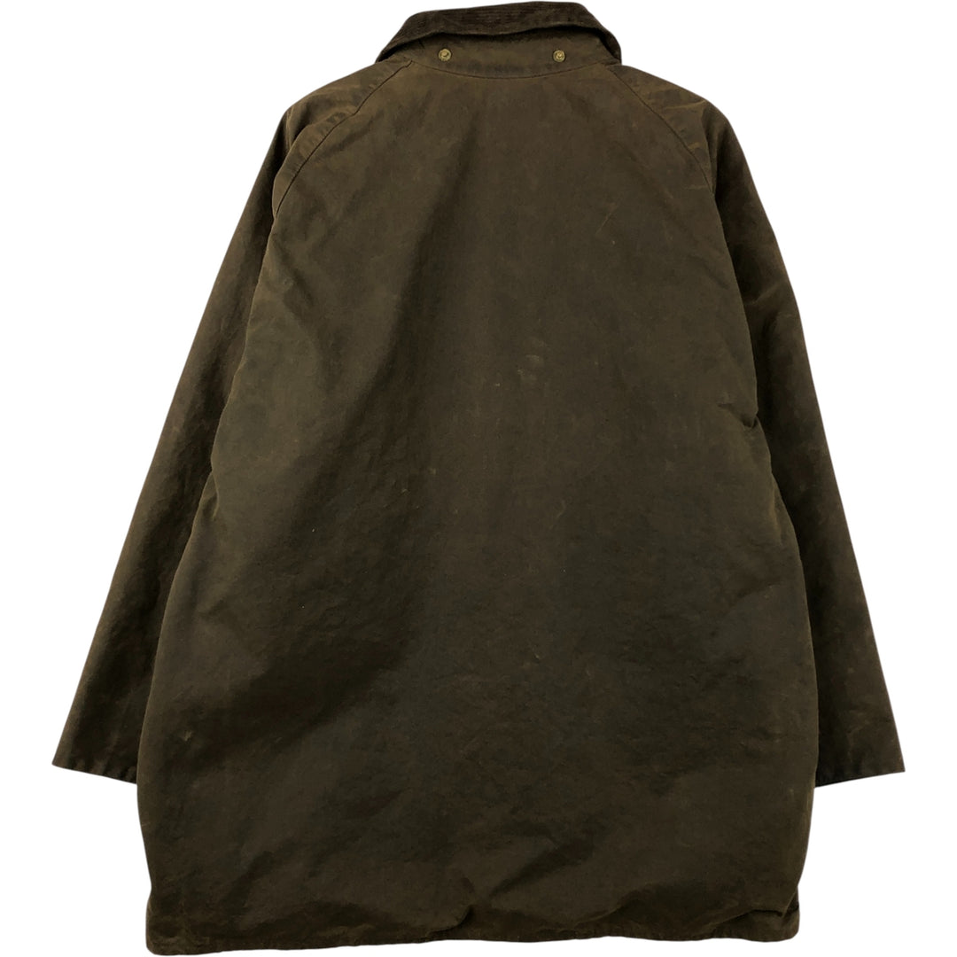 1990'S Barbour MOORLAND Old 3-Warrant Oiled Hunting Jacket, Made in England, Size C46 (Men's XL equivalent) cotton Khaki type brown Vintage Second Hand
