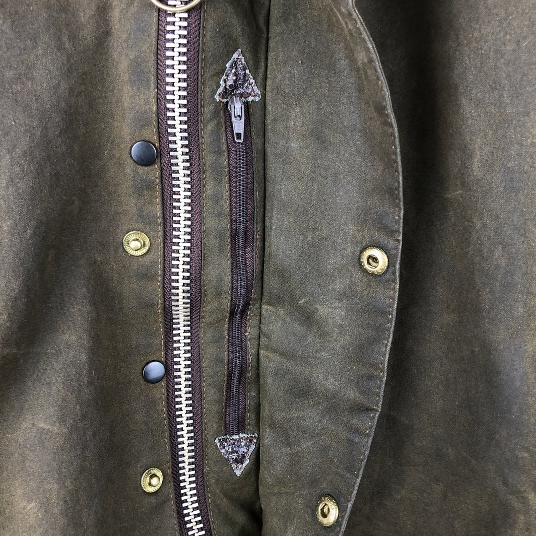 1990'S Barbour MOORLAND Old 3-Warrant Oiled Hunting Jacket, Made in England, Size C46 (Men's XL equivalent) cotton Khaki type brown Vintage Second Hand