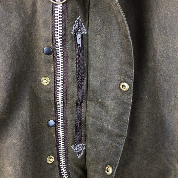 1990'S Barbour MOORLAND Old 3-Warrant Oiled Hunting Jacket, Made in England, Size C46 (Men's XL equivalent) cotton Khaki type brown Vintage Second Hand