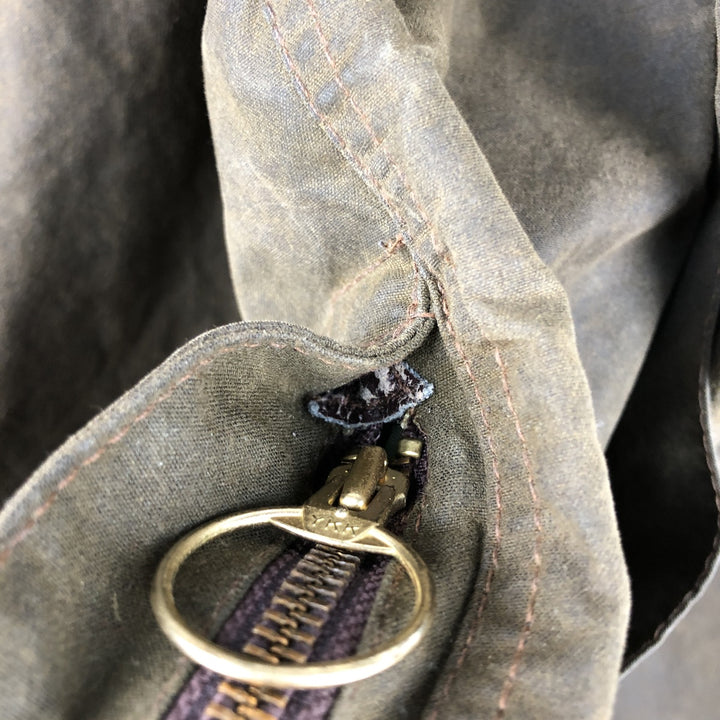 1990'S Barbour MOORLAND Old 3-Warrant Oiled Hunting Jacket, Made in England, Size C46 (Men's XL equivalent) cotton Khaki type brown Vintage Second Hand