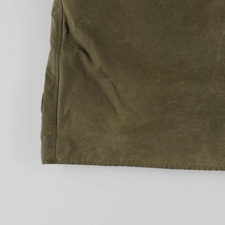 1980'S Barbour Northumbria 3-Warrant Waxed Cotton Oiled Jacket, Made in England, C42, Men's Size L cotton Khaki type Vintage Second Hand