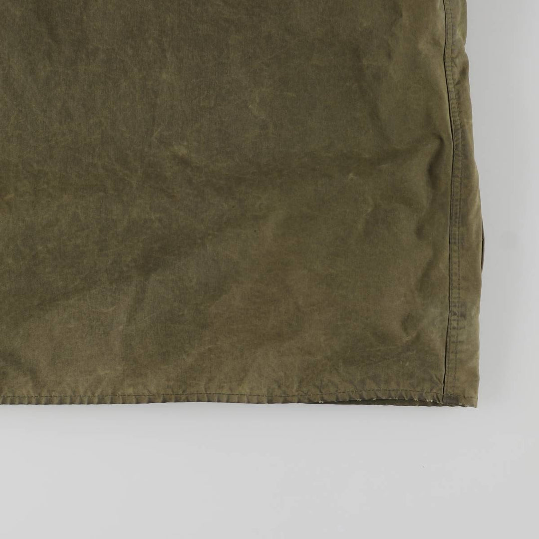 1980'S Barbour Northumbria 3-Warrant Waxed Cotton Oiled Jacket, Made in England, C42, Men's Size L cotton Khaki type Vintage Second Hand