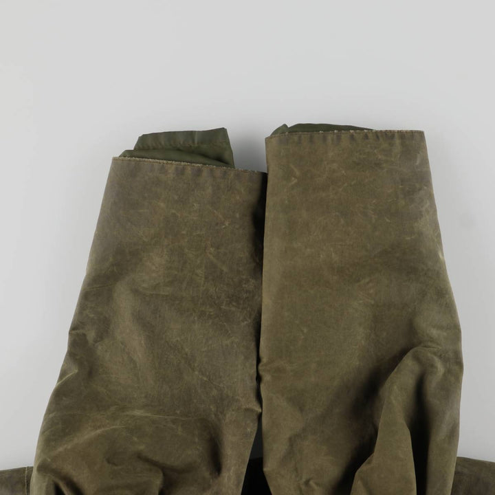 1980'S Barbour Northumbria 3-Warrant Waxed Cotton Oiled Jacket, Made in England, C42, Men's Size L cotton Khaki type Vintage Second Hand