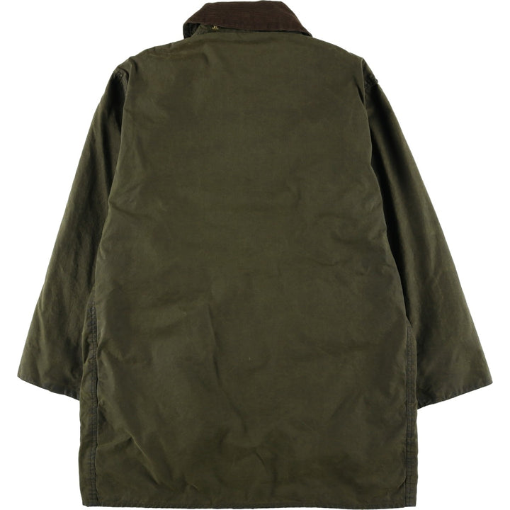 Vintage 1980s-1990'S Barbour Border Jacket, Old 3 Warrant, Waxed Cotton, Oiled, Made in England, C40, Men's Size M cotton Khaki type Vintage Second Hand