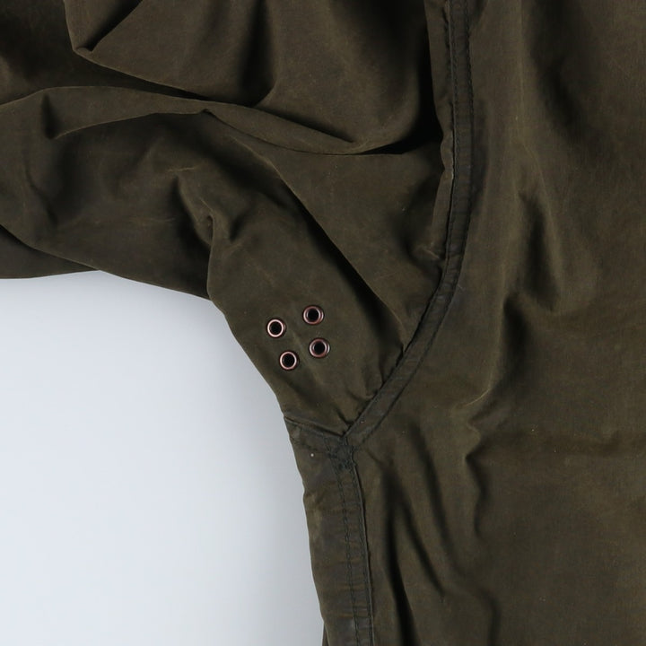 Vintage 1980s-1990'S Barbour Border Jacket, Old 3 Warrant, Waxed Cotton, Oiled, Made in England, C40, Men's Size M cotton Khaki type Vintage Second Hand