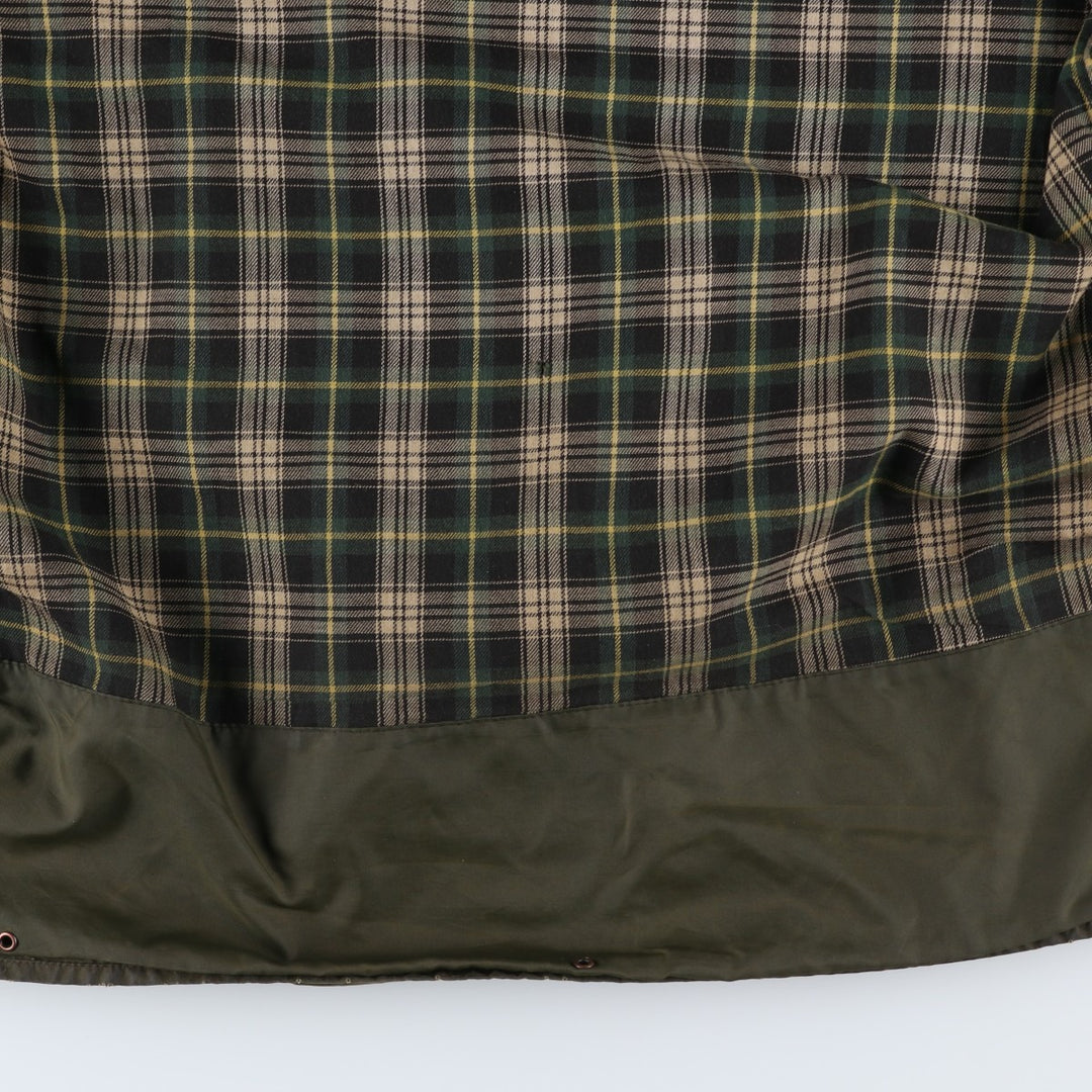 Vintage 1980s-1990'S Barbour Border Jacket, Old 3 Warrant, Waxed Cotton, Oiled, Made in England, C40, Men's Size M cotton Khaki type Vintage Second Hand