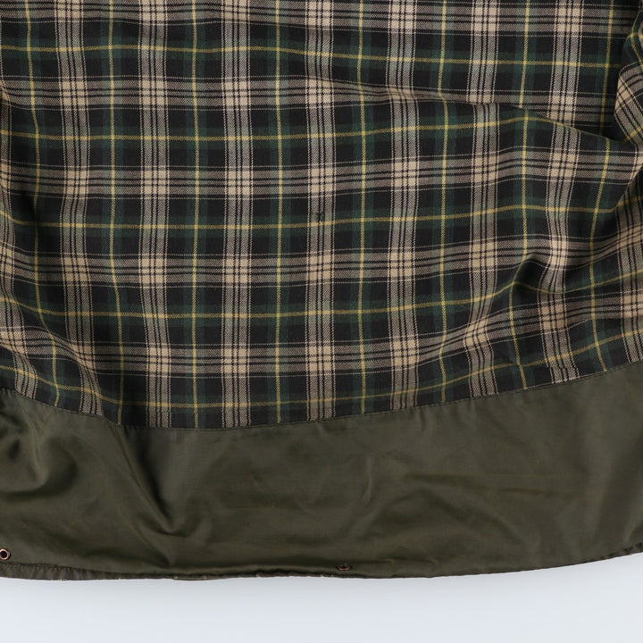 Vintage 1980s-1990'S Barbour Border Jacket, Old 3 Warrant, Waxed Cotton, Oiled, Made in England, C40, Men's Size M cotton Khaki type Vintage Second Hand