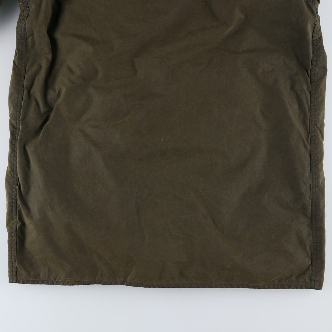 Vintage 1980s-1990'S Barbour Border Jacket, Old 3 Warrant, Waxed Cotton, Oiled, Made in England, C40, Men's Size M cotton Khaki type Vintage Second Hand