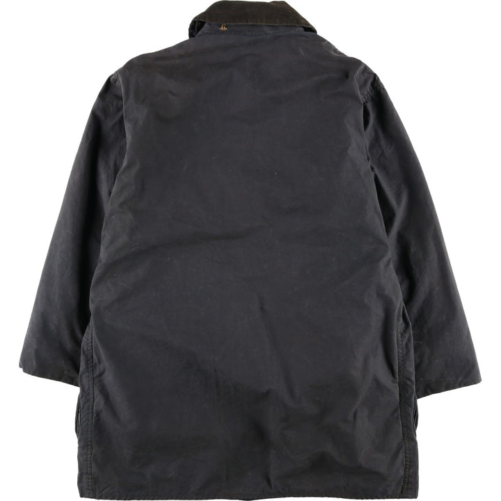 Vintage 1980s-1990'S Barbour Border Jacket, Old 3 Warrant, Waxed Cotton, Oiled, Made in England, C40, Men's Size M cotton navy blue type Vintage Second Hand