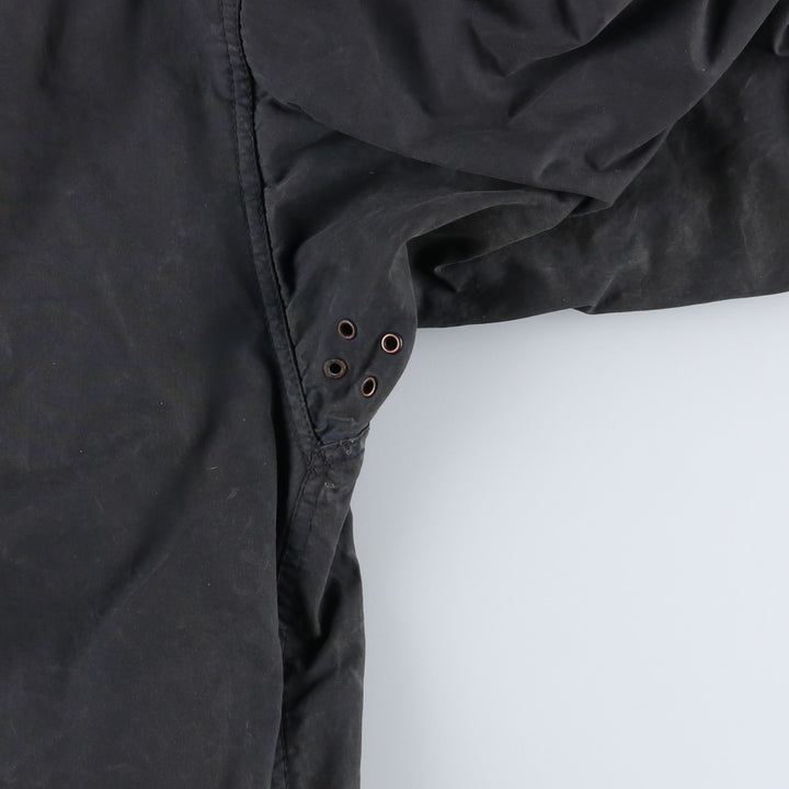Vintage 1980s-1990'S Barbour Border Jacket, Old 3 Warrant, Waxed Cotton, Oiled, Made in England, C40, Men's Size M cotton navy blue type Vintage Second Hand