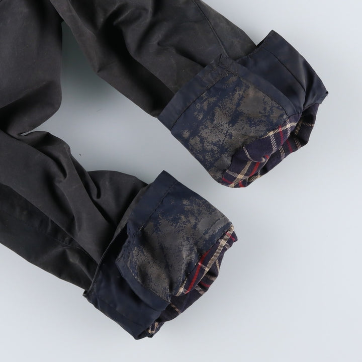 Vintage 1980s-1990'S Barbour Border Jacket, Old 3 Warrant, Waxed Cotton, Oiled, Made in England, C40, Men's Size M cotton navy blue type Vintage Second Hand