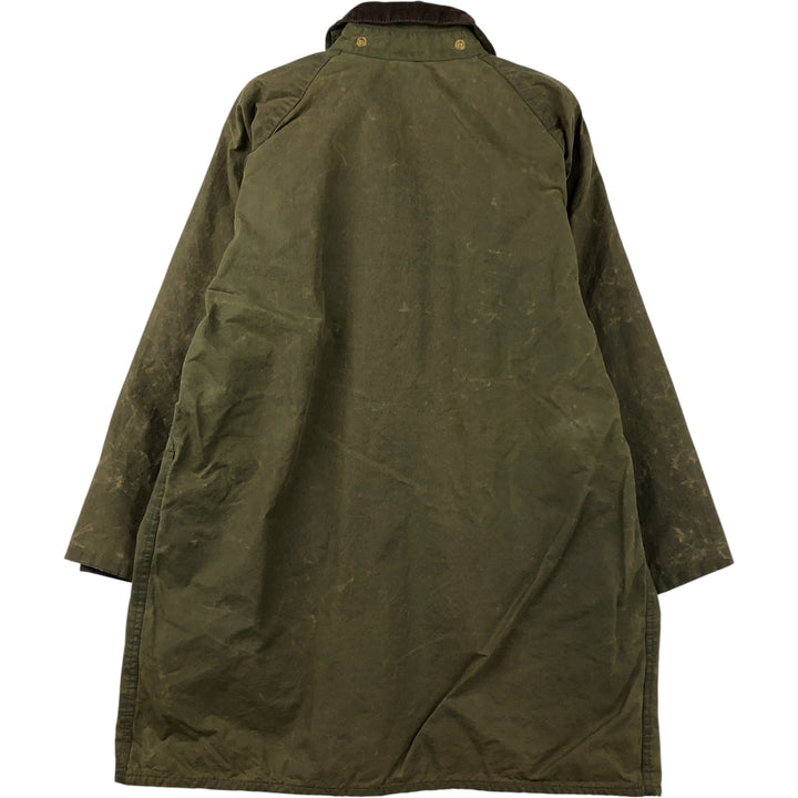 80s-90'S Barbour Gamefair Old 3-Warrant Waxed Cotton Oiled Jacket, Made in England, Size C38 (Men's M equivalent) cotton Khaki type Vintage Second Hand